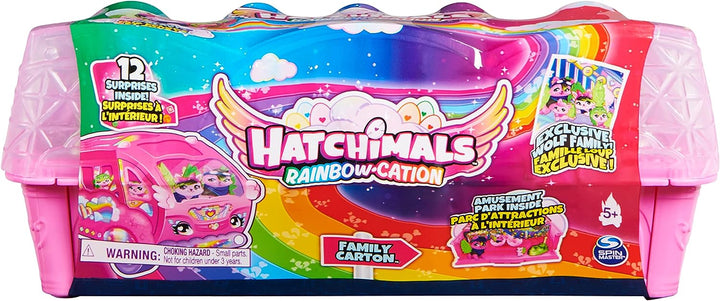 HATCHIMALS CollEGGtibles, Regenbogen-Kation-Wolf-Familienkarton mit Überraschungsspiel