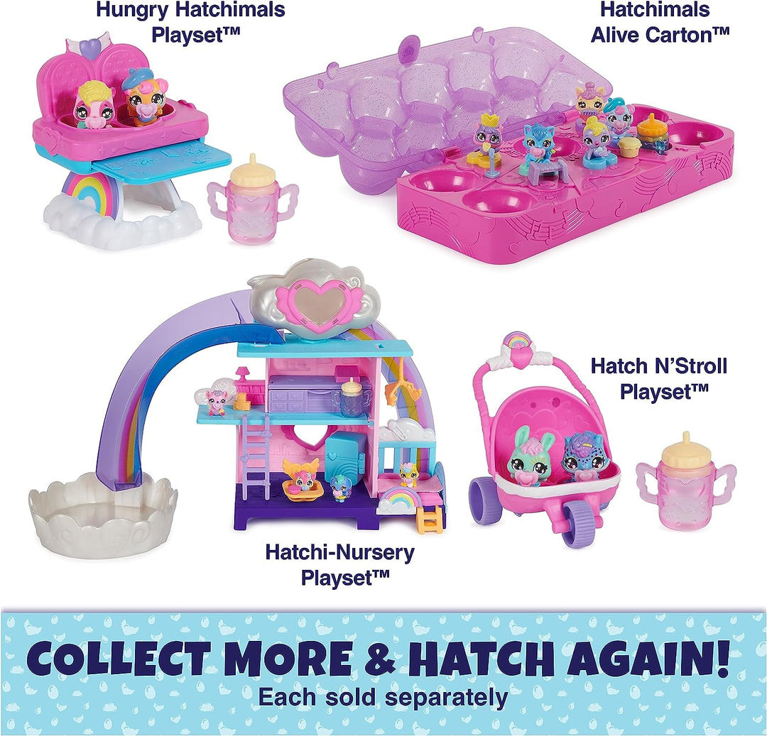 HATCHIMALS Alive, Hatch N' Stroll Spielset mit Kinderwagenspielzeug und 2 Minifiguren