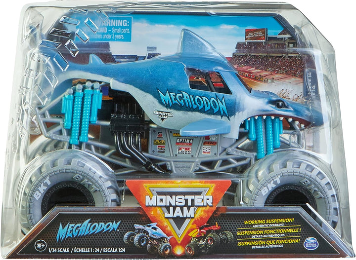 Monster Jam, offizieller Megalodon-Monstertruck, Sammler-Druckgussfahrzeug, 1:24