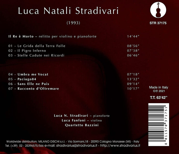 Luca N. Stradivari - Stradivari: Il Re Pazzo [Luca N. Stradivari; Luca Fanfoni; Quartetto Bazzini] [Stradivari: STR37175] [Audio CD]