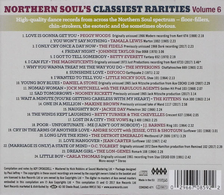 Northern Soul's Classiest Rarities Band 6 [Audio-CD]