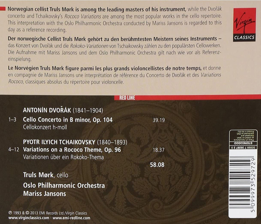 Truls Mork - Tschaikowsky: Rokoko-Variationen / Dvorak: Cellokonzert [Audio-CD]