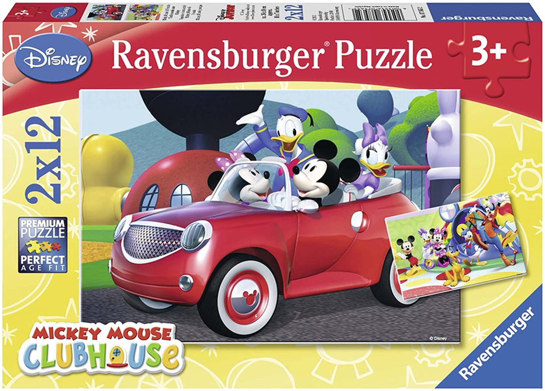 Ravensburger Puzzle – 07565 Child Classic – Mickey Mouse, Minnie Mouse und Freunde – 2 x 12 Teile