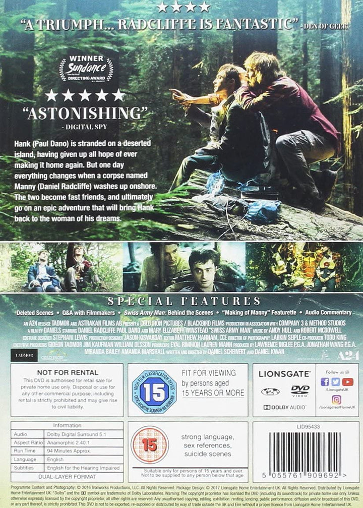 Swiss Army Man [2017] – Komödie/Abenteuer [DVD]