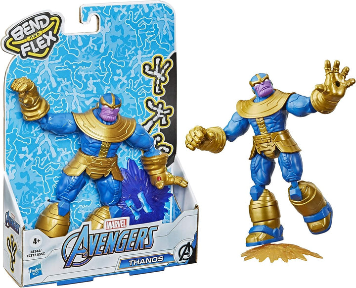 Avengers E8344 Marvel Bend and Flex Action, flexible 6-Zoll-Thanos-Figur, inklusive Zubehör, ab 4 Jahren