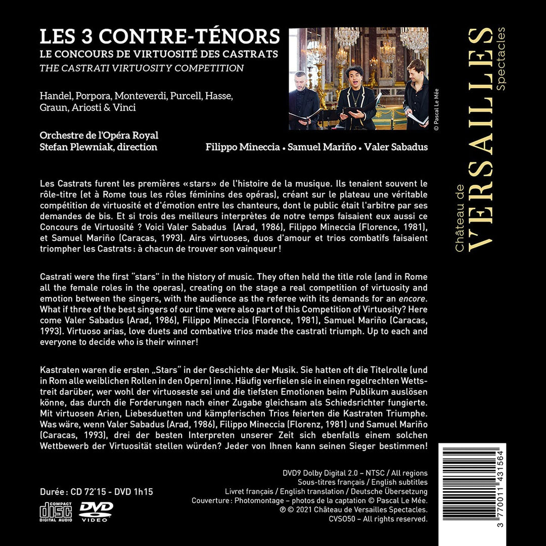 Les 3 Contre-ténors: Le concours de virtuosité des castrats [Audio-CD]