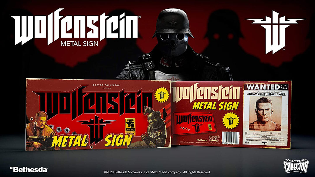 Doctor Collector DCWOLF02 Wolfenstein The New Colossus Metallschild