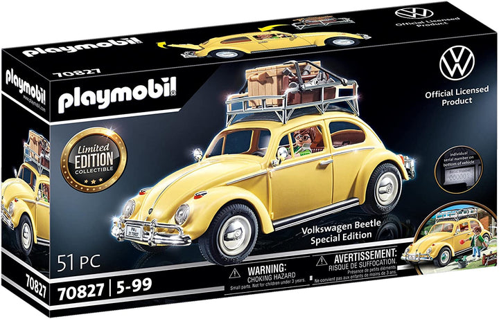 Playmobil 70827 Maggiolino Volkswagen, auto familiare gialla, edizione speciale per appassionati e collezionisti