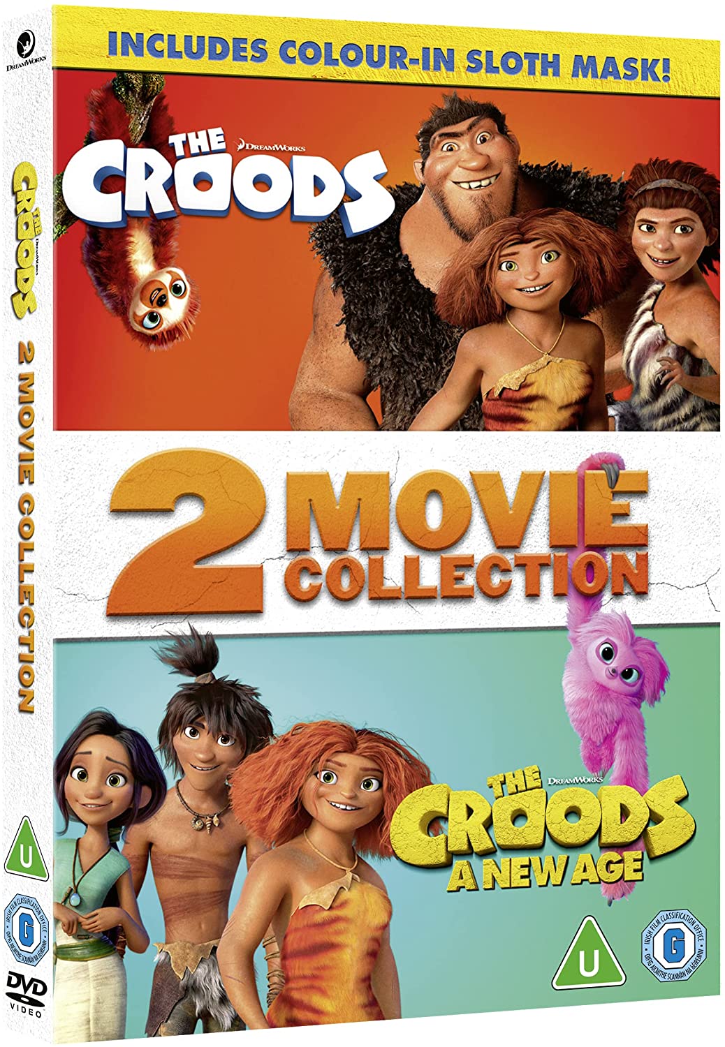 Die Croods 1 &amp; 2 (einschließlich ausgemalter Faultiermaske) [2021] [DVD]