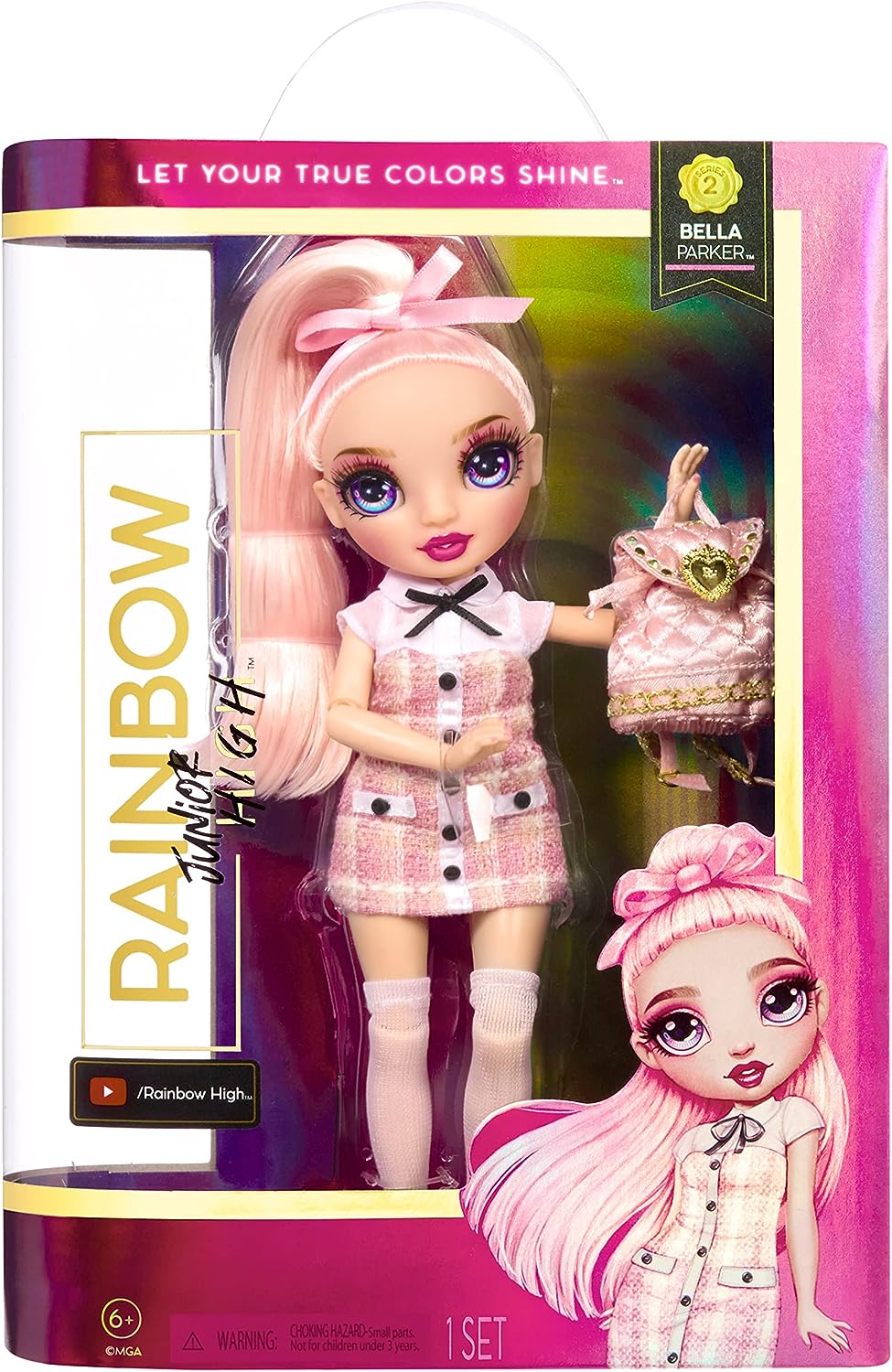 Rainbow High Junior High – BELLA PARKER – 9"/23 cm große Regenbogen-Modepuppe mit Outfit