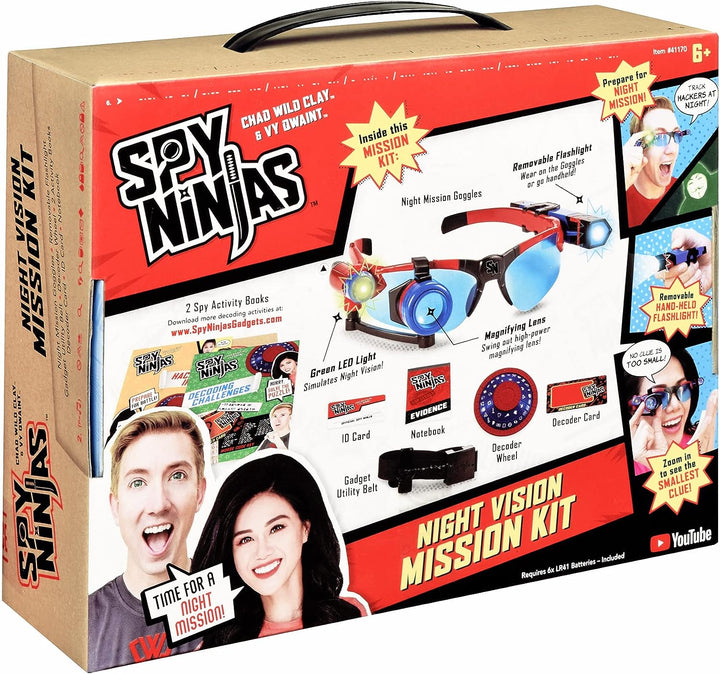 Spy Ninjas Night Vision Mission Kit, Role Play Gear, Spy Toys, Gadgets, Secret Ninja, Project Zorgo Network