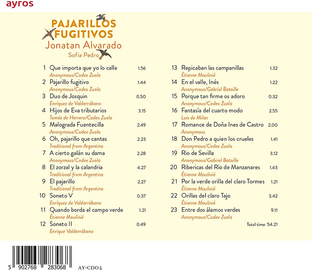 Jonatan Alvarado - Pajarillos fugitivos [Audio CD]