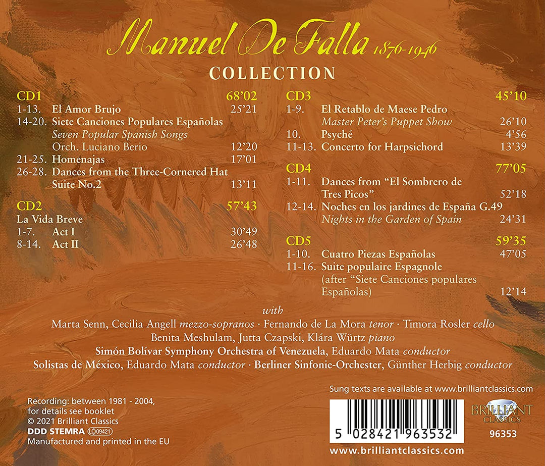 Marta Senn - De Falla Collection [Audio CD]