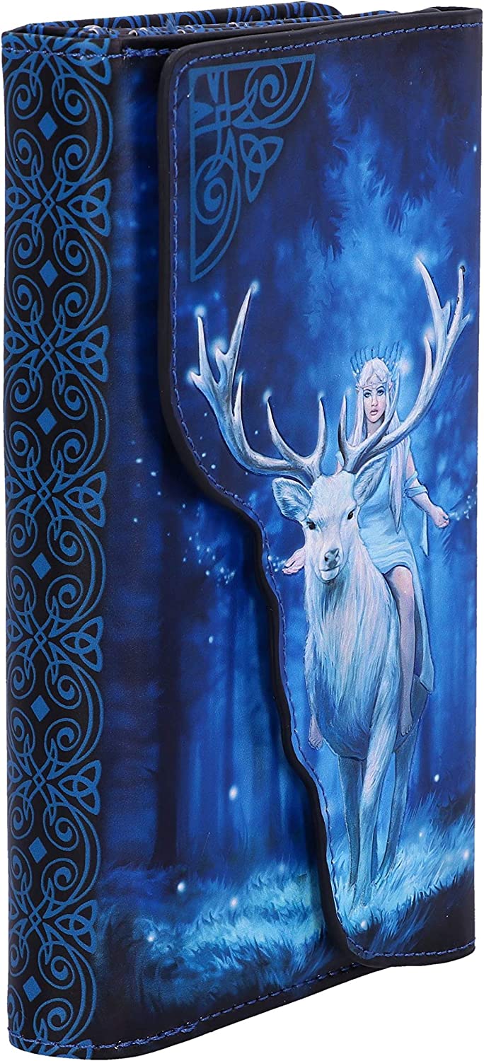 Nemesis Now Anne Stokes Fantasy Forest Elfenkönigin und Hirsch geprägte Geldbörse, Blau