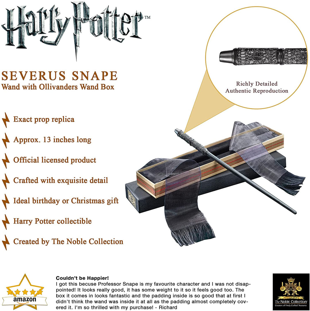 Varita de Harry Potter Professor Snape de Noble Collection en caja Ollivanders