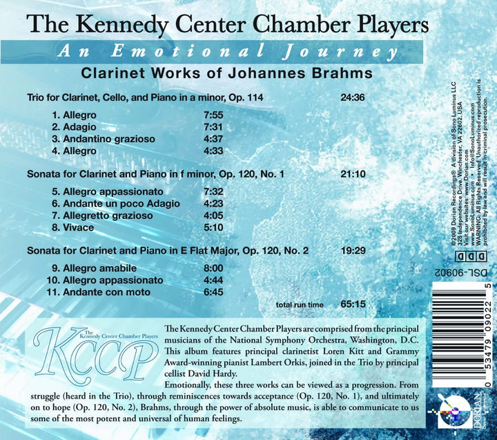 Kennedy Center Chamber Players – Emotionale Reise: Klarinettenwerke von Johannes [Audio-CD]