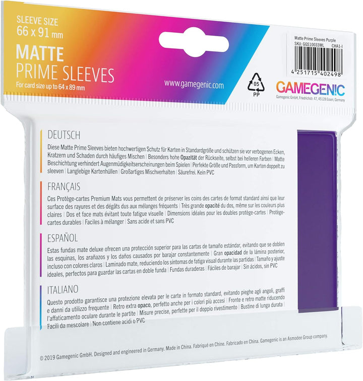 Gamegenic GGS11033ML Matte Prime-Hüllen (100er-Pack), Lila