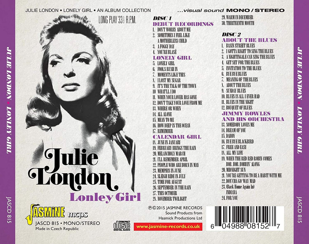 Julie London – Lonely Girl – Eine Albumsammlung [Audio-CD]