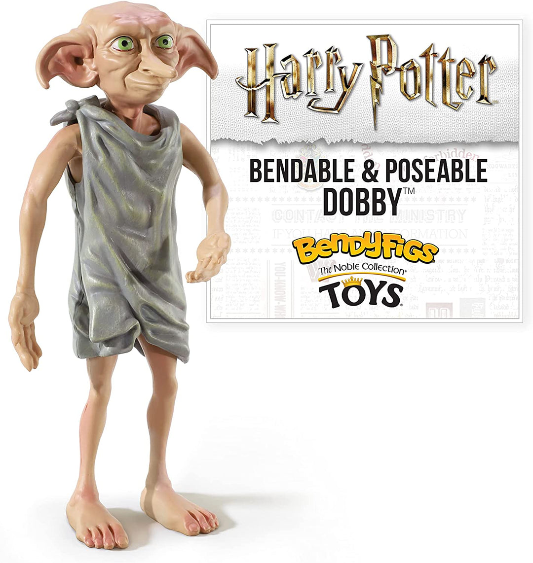 The Noble Collection Harry Potter Bendyfigs Dobby – 7,5 Zoll (19 cm) Noble Toys HP Biegbare Figur, bewegliche Puppenfiguren zum Sammeln mit Ständer