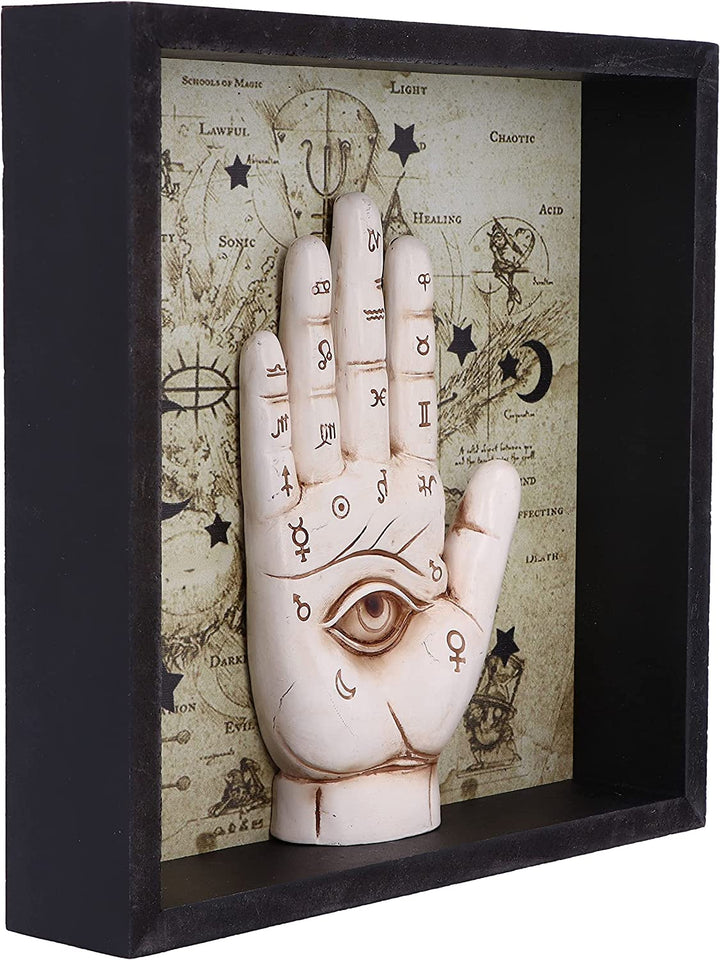 Nemesis Now Palmistry Companion gerahmtes Chiromancy-Kunstwerk zur Wandmontage, gebrochenes Weiß, 2