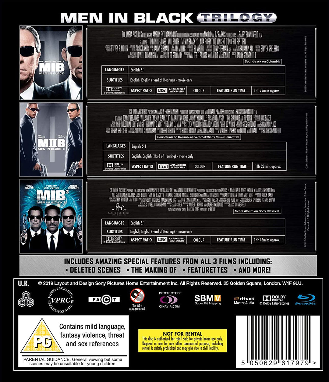 Men In Black – Trilogie – Science-Fiction/Action [DVD]