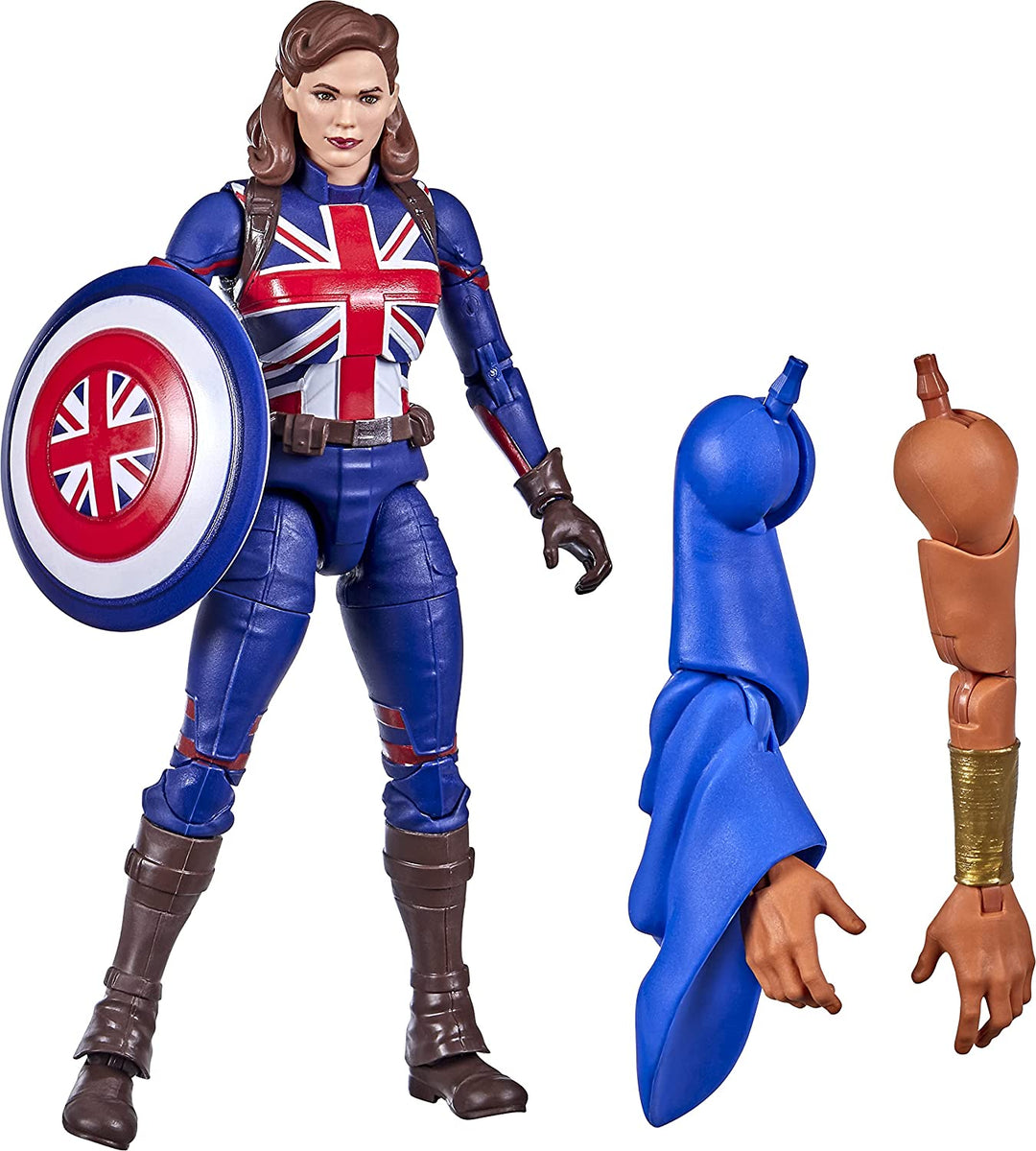 Marvel Legends Series 6-inch Scale Action Figure Toy Marvel’s Captain Carter, Premium Design, 1 Figure, 1 Accessory, and 2 Build-a-Figure Parts Multicolor, F0331