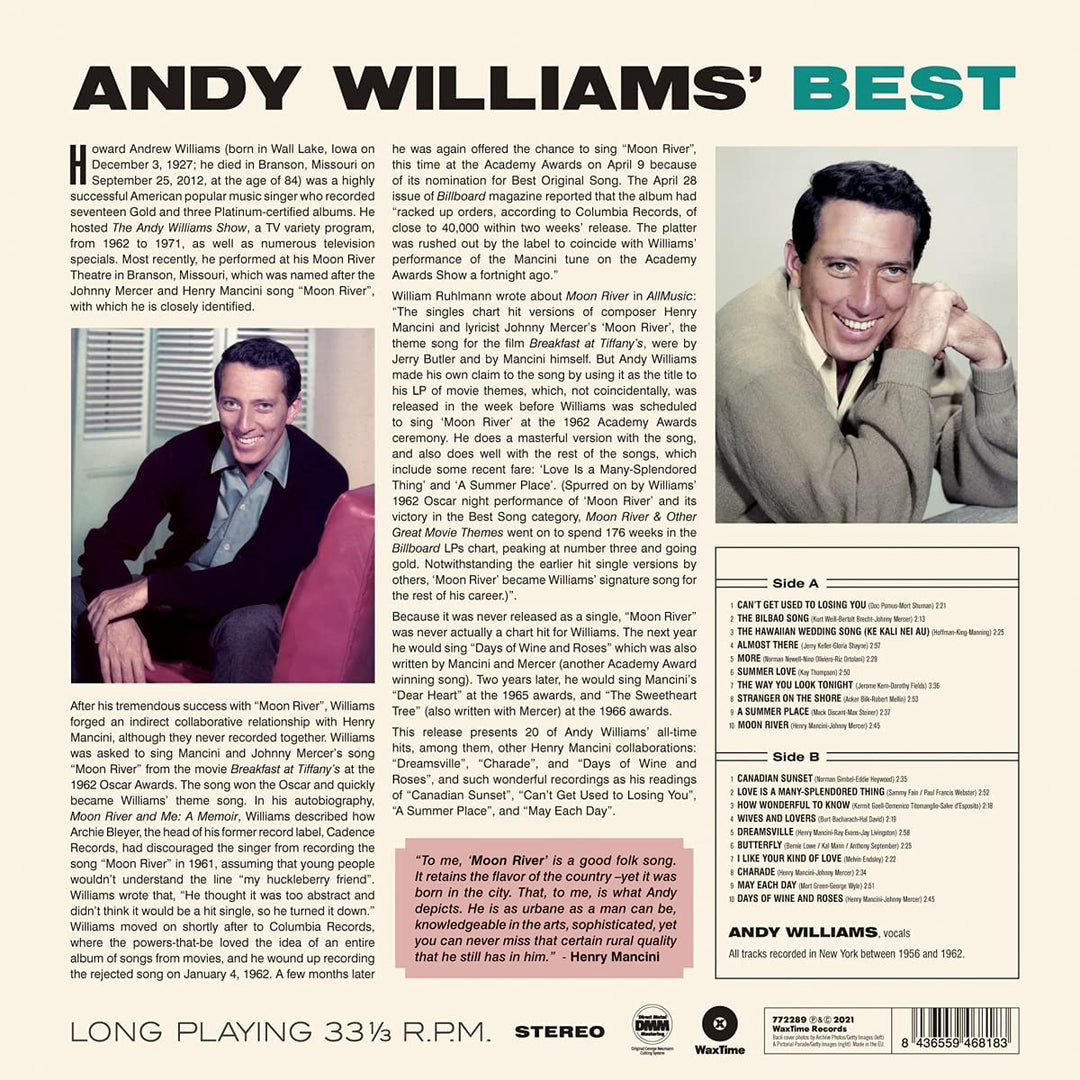 Andy Williams – Andy’s Best – Seine 20 Top-Hits [Vinyl]