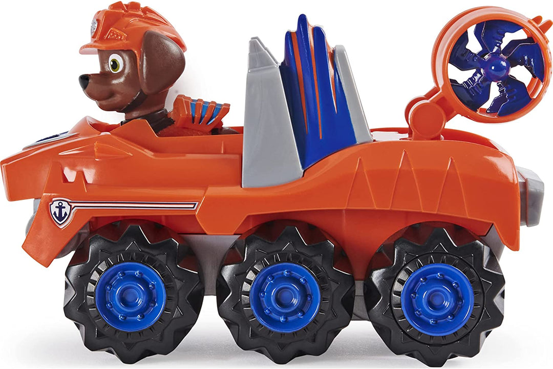 PAW Patrol, Dino Rescue Zumas Deluxe Rev Up Vehicle mit geheimnisvoller Dinosaurierfigur