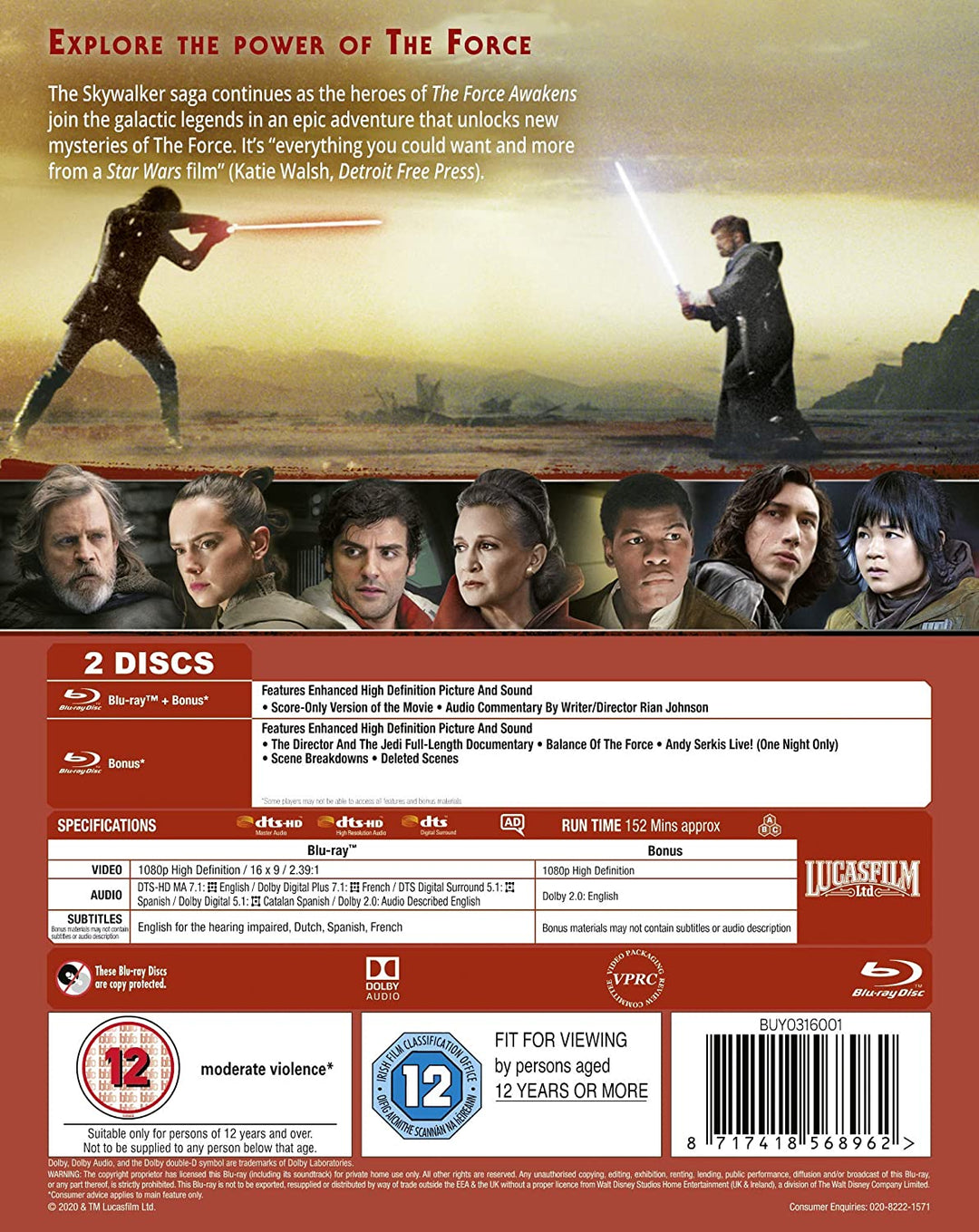 Star Wars Episode VIII: Die letzten Jedi – Science-Fiction [Blu-ray]