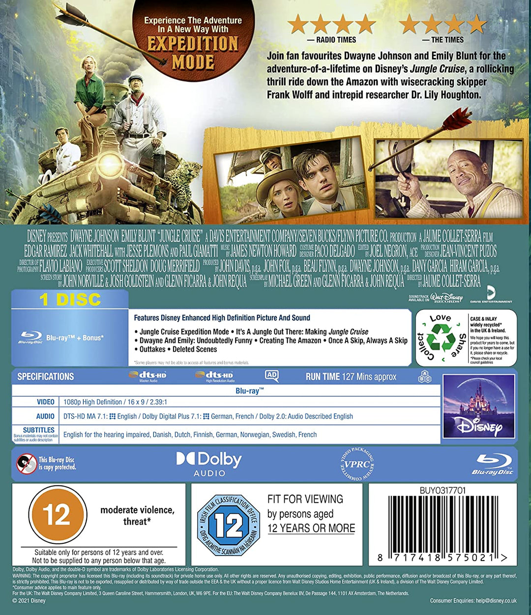 Jungle Cruise Blu-ray – Abenteuer/Action [Blu-ray]