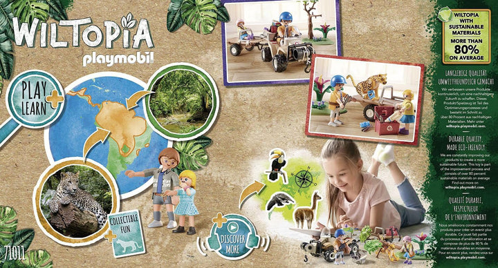 PLAYMOBIL Wiltopia 71011 Tierrettungsquad mit Spieltieren, nachhaltiges Spielzeug für Kinder