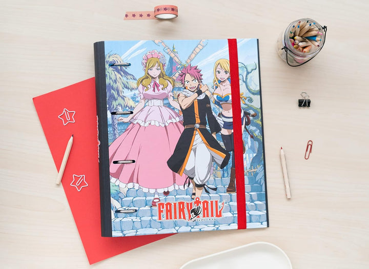 Grupo Erik Fairy Tail 4 Ring Binder | Premium A4 Folders Ring Binder | 4 Ring Binder A4