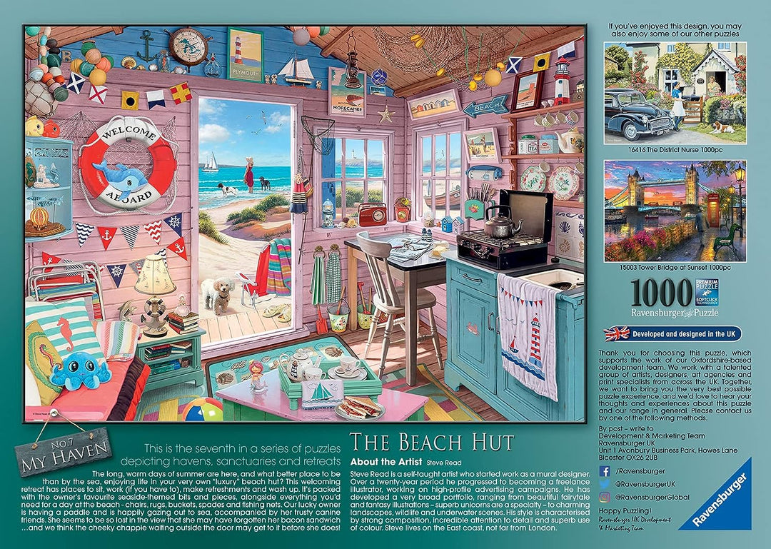 Ravensburger My Haven No.7 The Beach Hut 1000 Piece Jigsaw Puzzle for Adults & for Kids Age 12 and Up