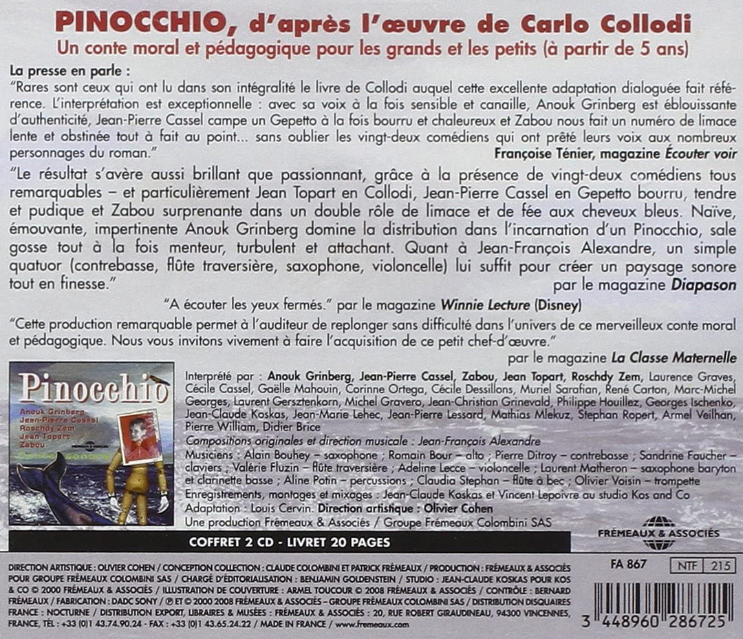 Carlos Collodi - Pinocchio - Interprete Par Anouk Grinberg [Audio CD]