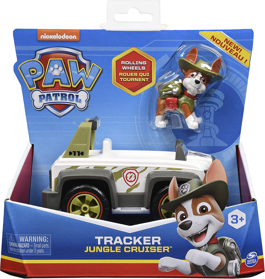 PAW Patrol Tracker’s Jungle Cruiser Vehicle with Collectible Figure, for Kids Ag