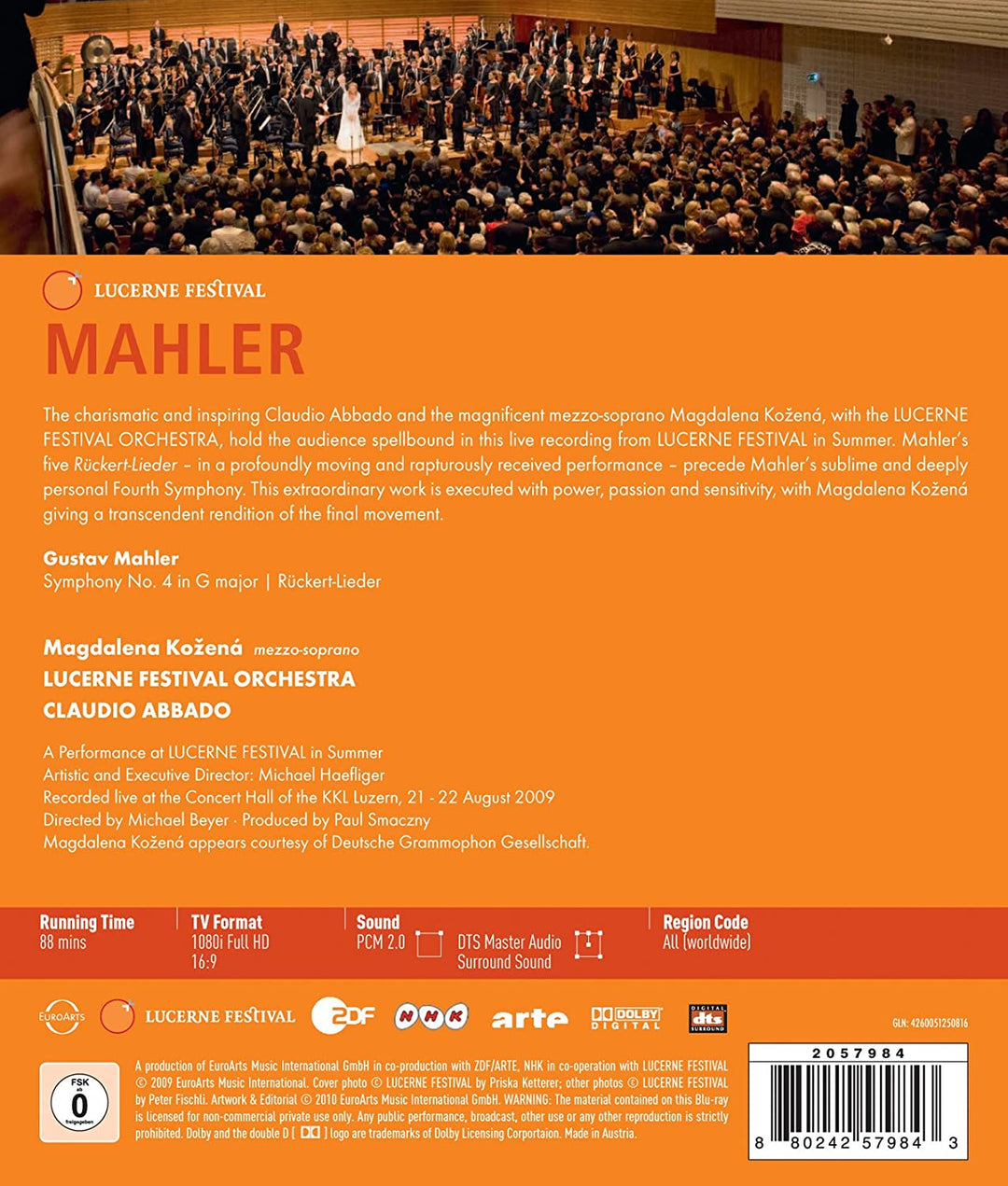 Mahler: Sinfonie Nr. 4 in G-Dur/Fünf Lieder [2010] [Region Free] [Blu-ray]