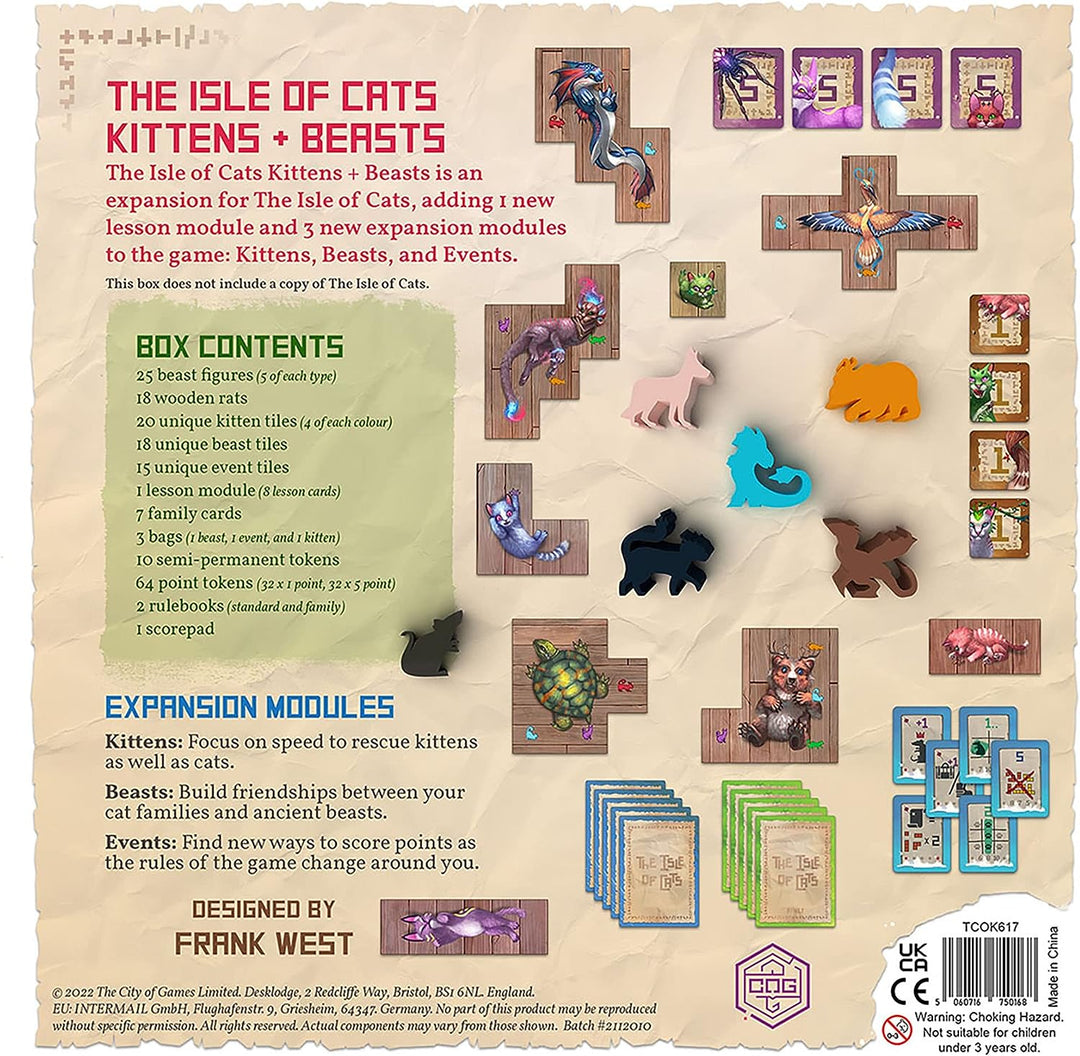 GTS Distribution – Erweiterung „The Isle of Cats: Kittens + Beasts“ – Brettspiel, Alter