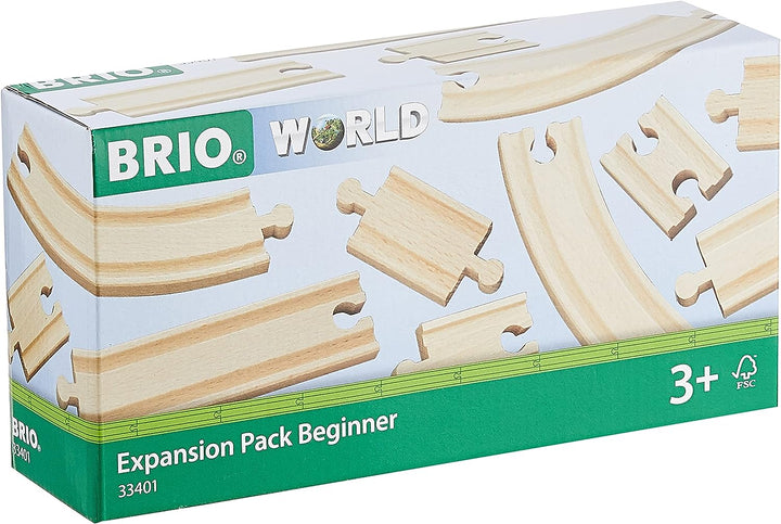 BRIO World-Erweiterungspaket – Einsteiger-Holzbahngleise für Kinder ab 3 Jahren – kompatibel mit allen BRIO-Eisenbahnsets und Zubehör