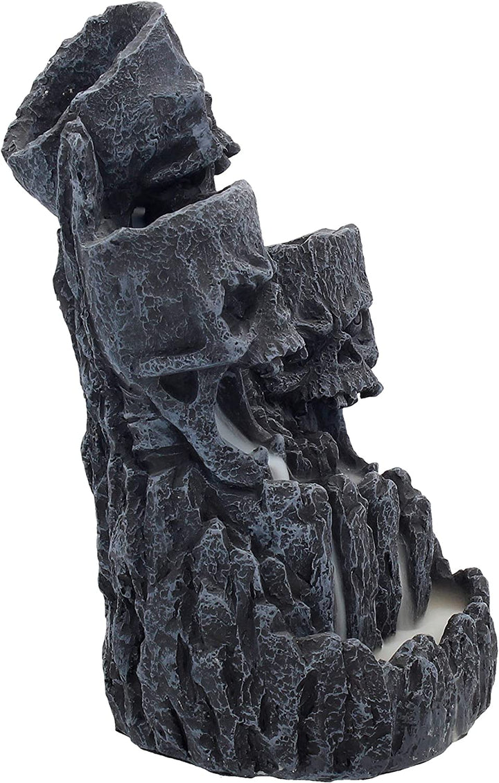 Nemesis Now Totenkopf-Rückflussturm-Räuchergefäß, 17,5 cm, Schwarz, Kunstharz