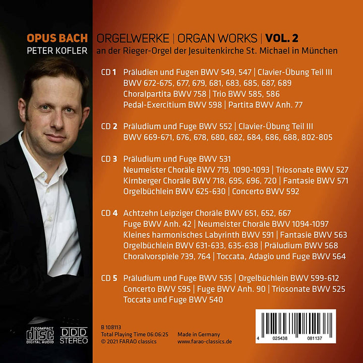 Opus Bach, Bd. 2 [Peter Kofler] [Farao Classics: B108113] [Audio CD]