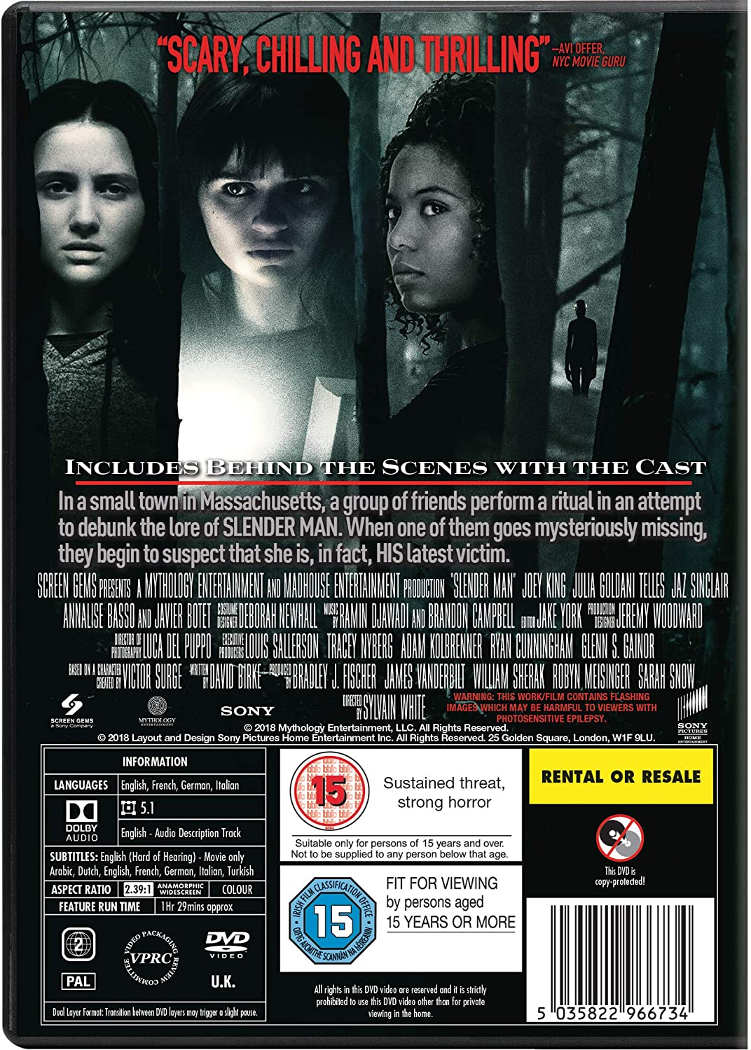 Slender Man Horror DVD Yachew