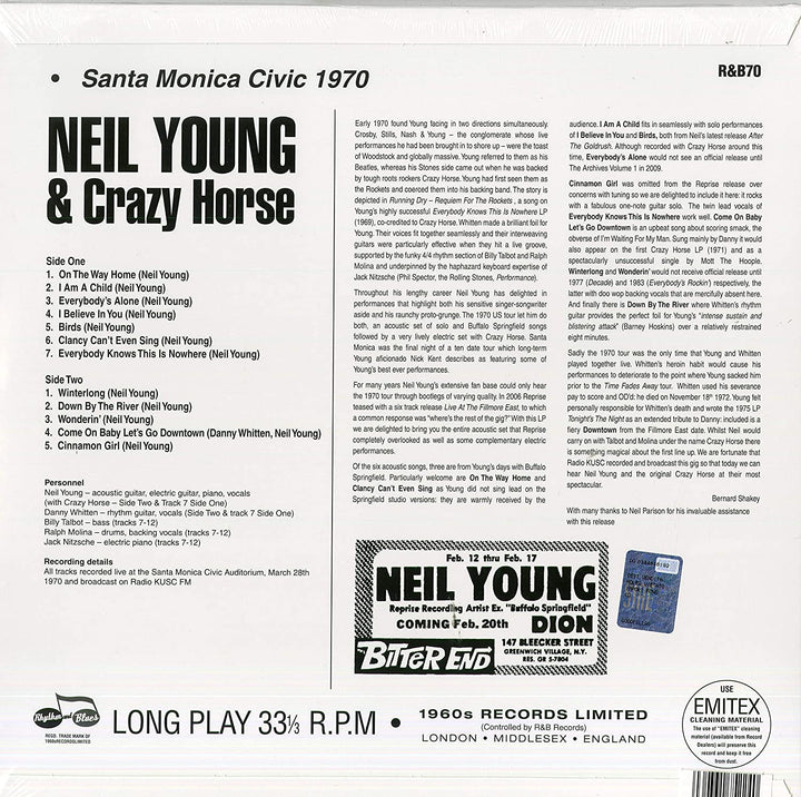 Neil Young und Crazy Horse – Santa Monica Civic 1970 [Vinyl]