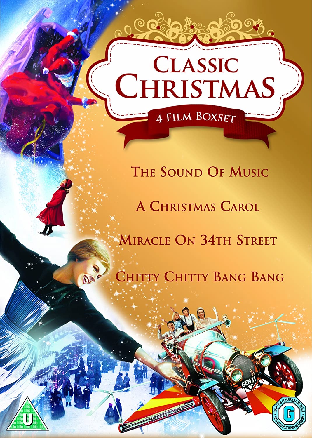 Classic Christmas 4 Film Collection: The Sound of Music, A Christmas Carol, Miracle on 34th Street &amp; Chitty Chitty Bang Bang [1965] [DVD]