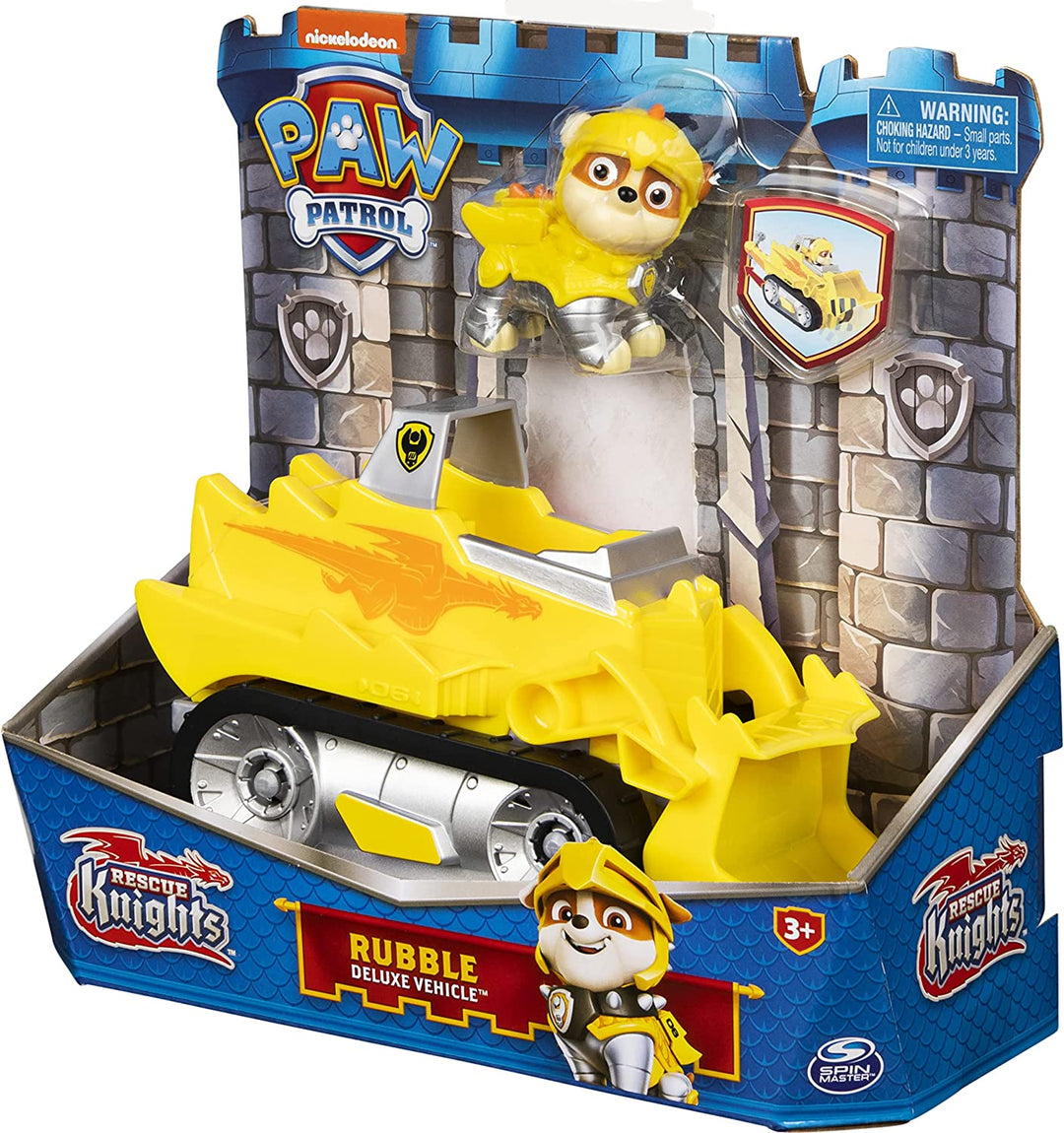 PAW PATROL 6063587, Rescue Knights Rubble-Transformationsauto mit Sammler-Akti