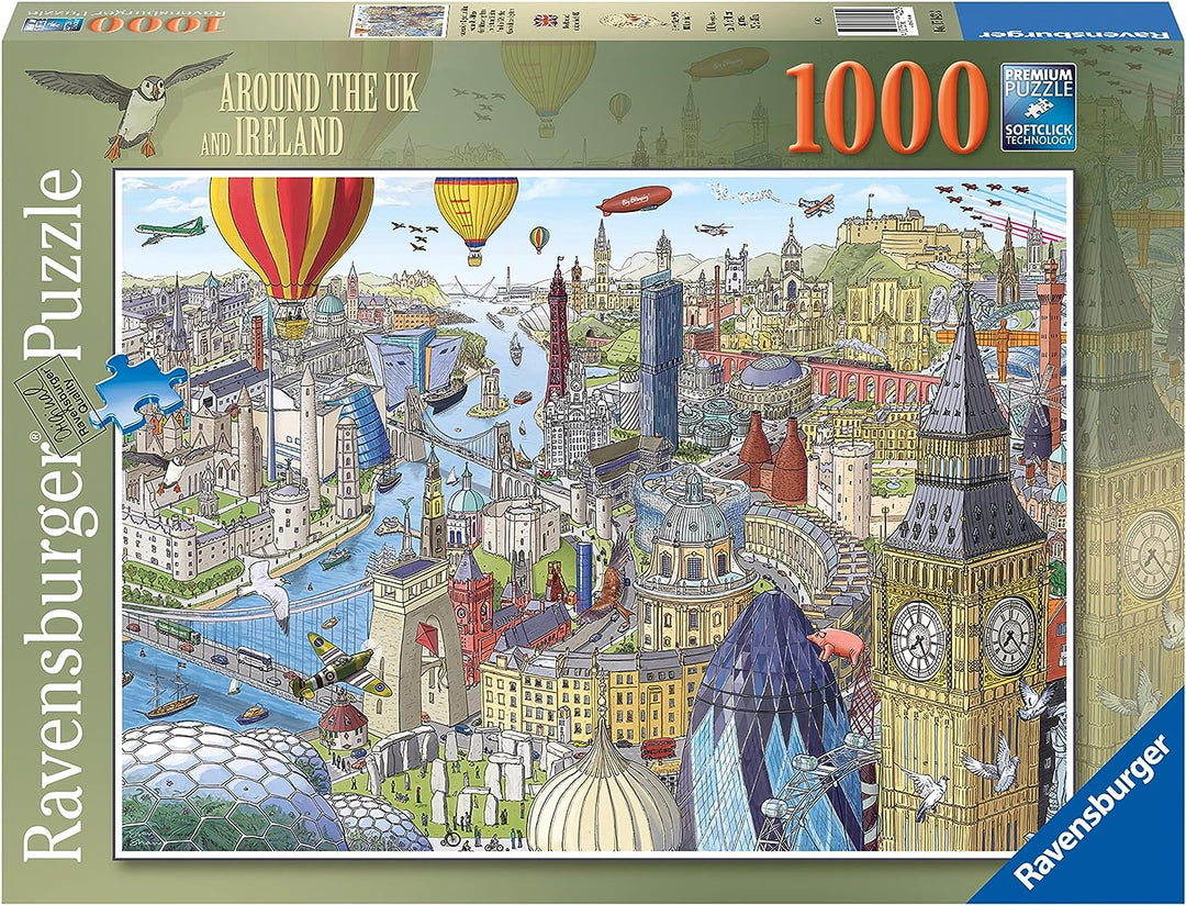 Ravensburger Rund um Großbritannien und Irland, 1000-teiliges Puzzle für Erwachsene und Kinder