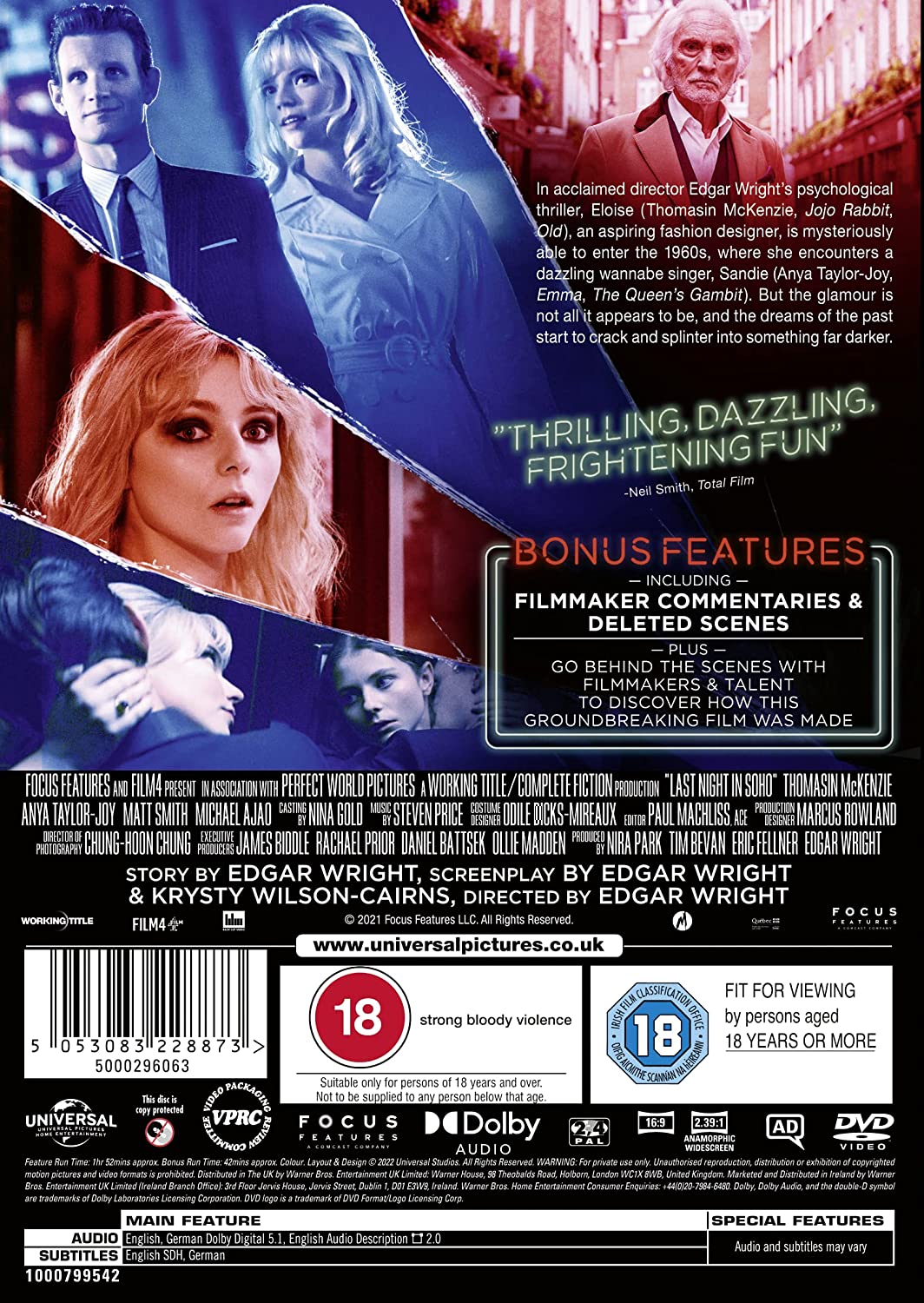 Last Night In Soho Horror/Drama – [2021] [DVD]