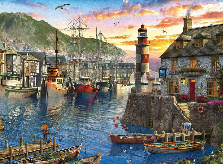 Ravensburger Sonnenaufgang am Hafen, 500-teiliges Puzzle für Erwachsene und Kinder ab 10 Jahren