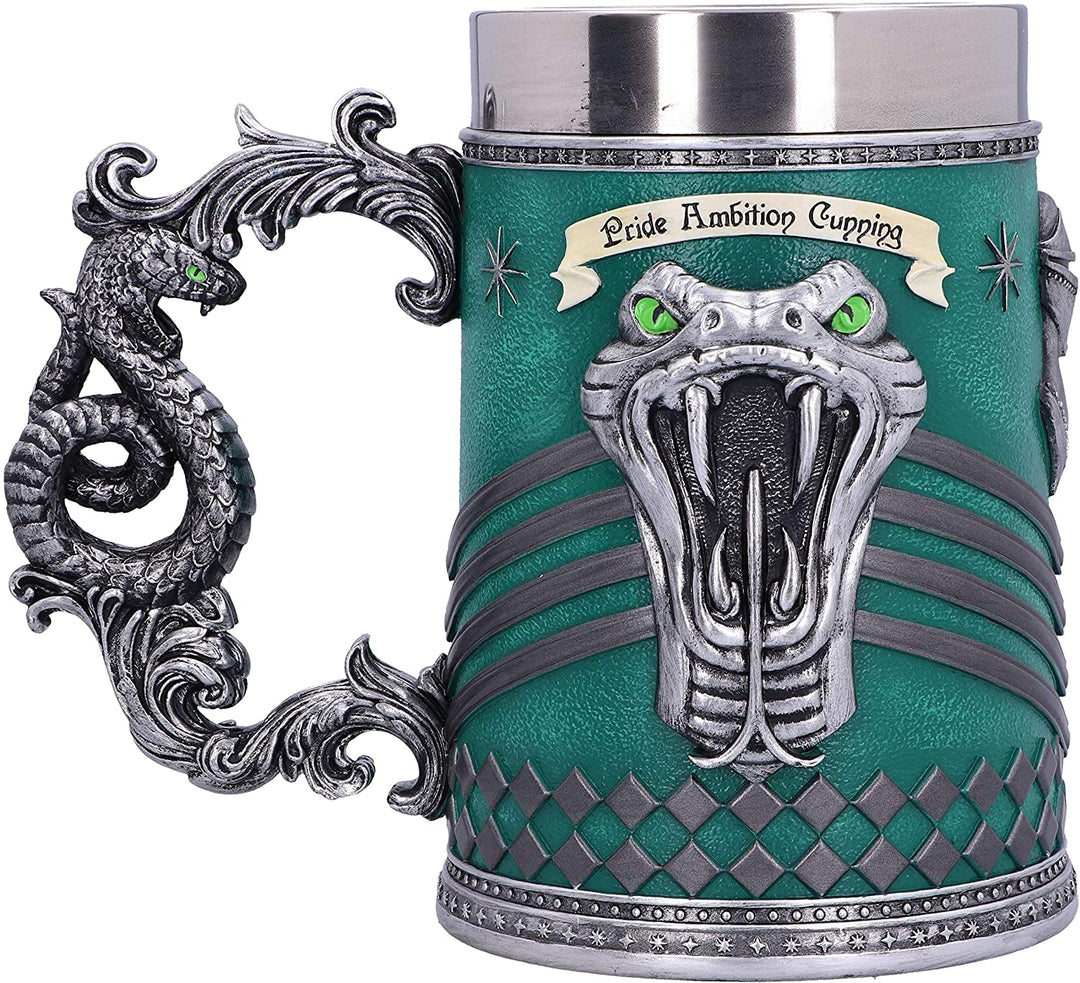 Harry Potter Slytherin Hogwarts House Sammelkrug, Grün-Silber, 15,5 cm