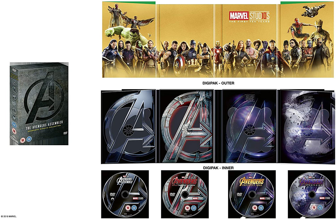 Marvel Studios Avengers 1-4 Komplettes Boxset – Action/Fantasy [DVD]