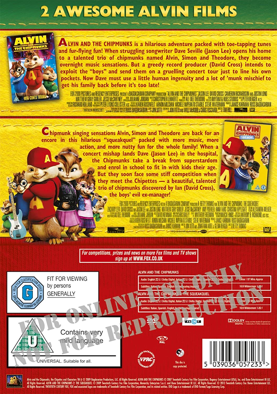 Alvin and the Chipmunks / Alvin and the Chipmunks 2: The Squeakquel Double Pack [2007]